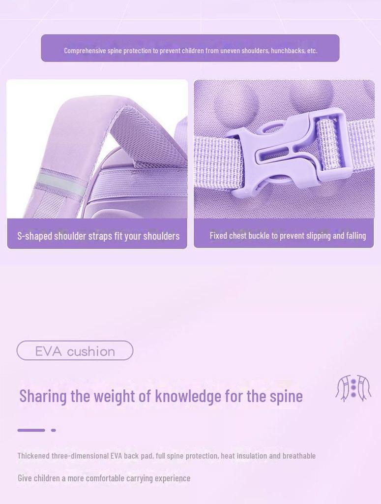 Ultra-Light, Large-Capacity Spine-Protective Schoolbag for Grades 3-6 – Unisex Children's Backpack