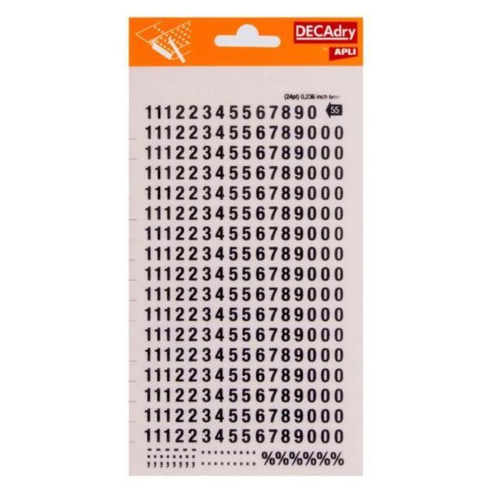 Chiffres transfert noirs 6 mm 316 caractères