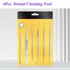 Professional Stainless Steel Dental Mirror Double Probe Sickle Hoe Tooth Cleaner Oral Care Dentist Home Use Tools
