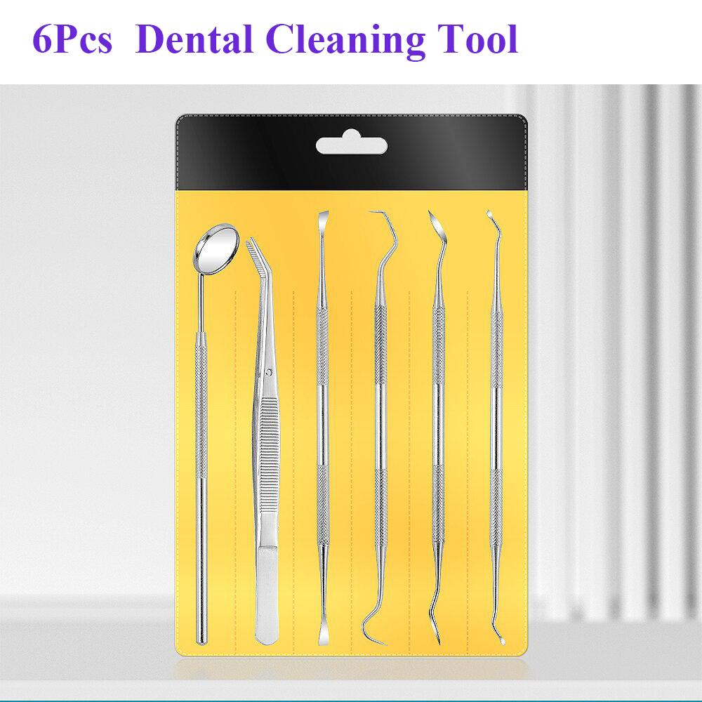Professional Stainless Steel Dental Mirror Double Probe Sickle Hoe Tooth Cleaner Oral Care Dentist Home Use Tools