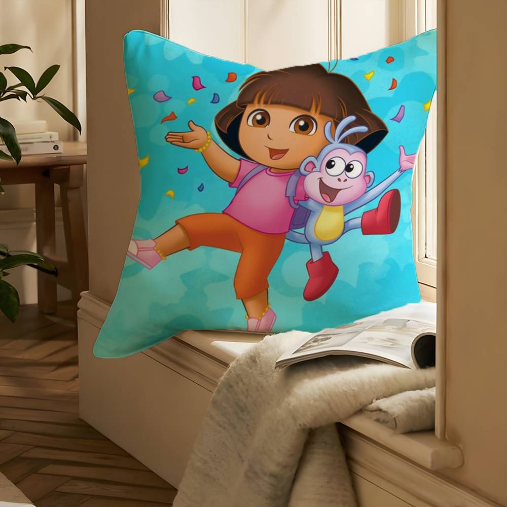Niedlicher D-Dora Kissenbezug Druck Kissenbezug Wohnzimmer Sofa Kissenbezug Schlafzimmer Zimmerdeko