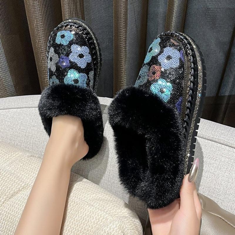 Neuer Stil von warmen und faulen Hausschuhen mit Kopfbedeckung Damenschuhe und Halbschuhe