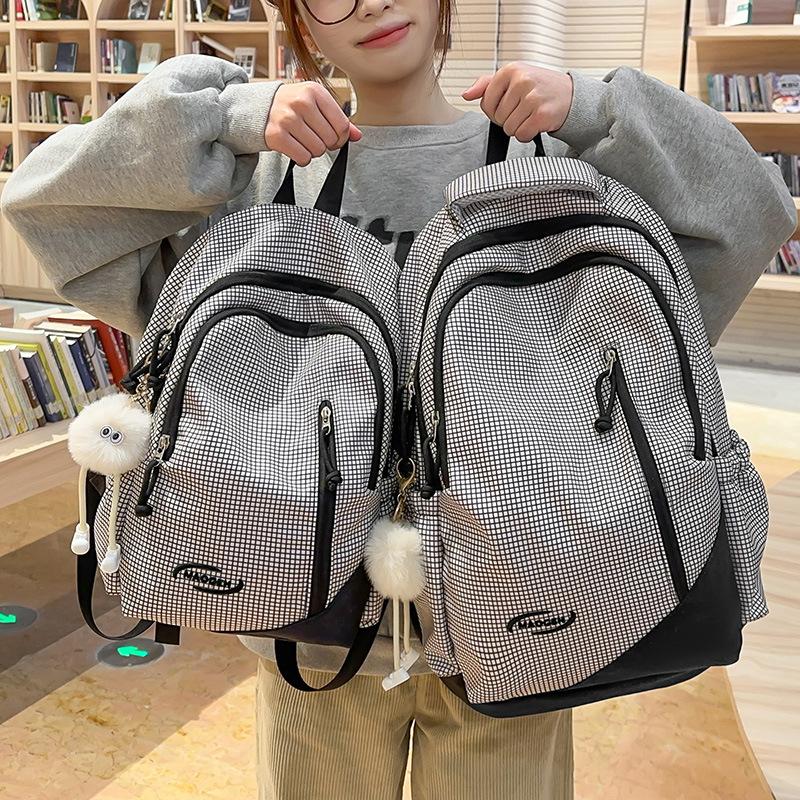 Children's Schoolbags Elementary School Students  Girls Junior High School Students  High School Students  Large Capacity Splicing Backpacks