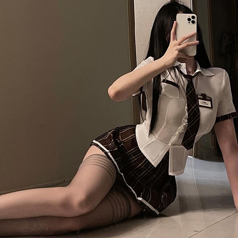 Sexy Schoolgirl Lingerie For Women Costumes Roleplay Pleated Mini Skirt Women Sexy Students Naughty