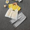 2PCS Children Clothing Set Spring Summer Girls Suits Yarn Short Sleeve Tops + Pants Clothing Set