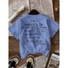 T-shirt con Stampa Grafica, Manica Corta Girocollo Top Casual per Estate e Primavera, Abbigliamento Donna
