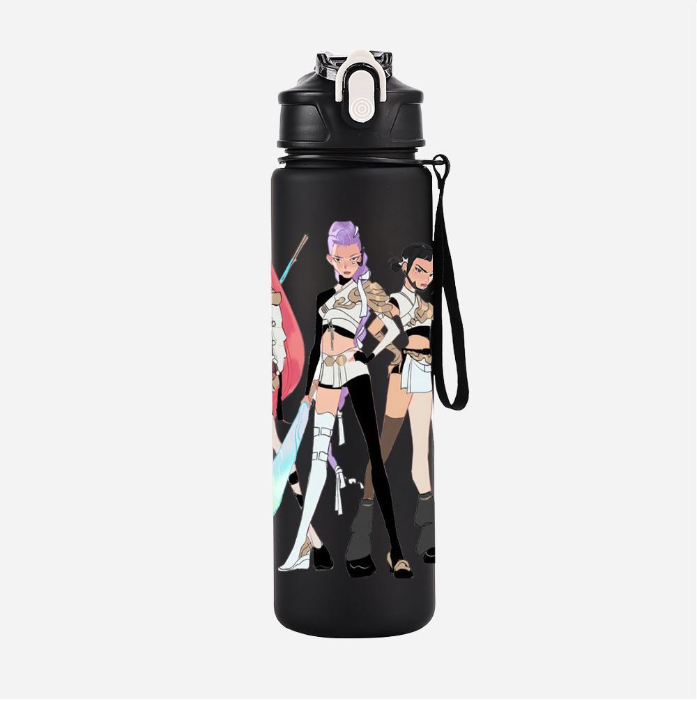 Cartoon K-Pop Dämonenjäger Bedruckte 750 ml Wasserflasche Große Kapazität Trinkbecher Tragbarer Outdoor-Sport Wasserbecher Kindergeschenk