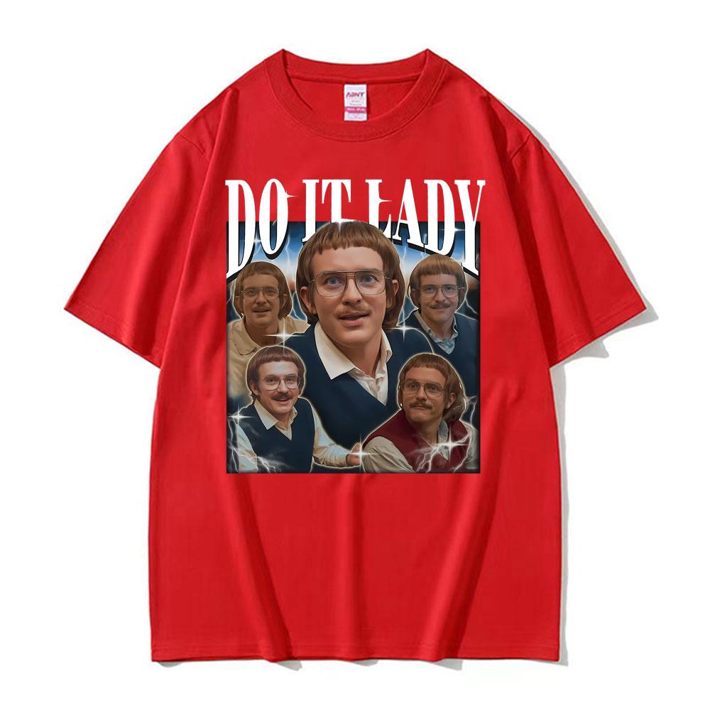 Do It Lady Meme Chit Retro Lustig Klassischer Print T-Shirt Unisex Damen Mode Übergroße T-Shirts Kurzarm Gemütliches T-Shirt Streetwear