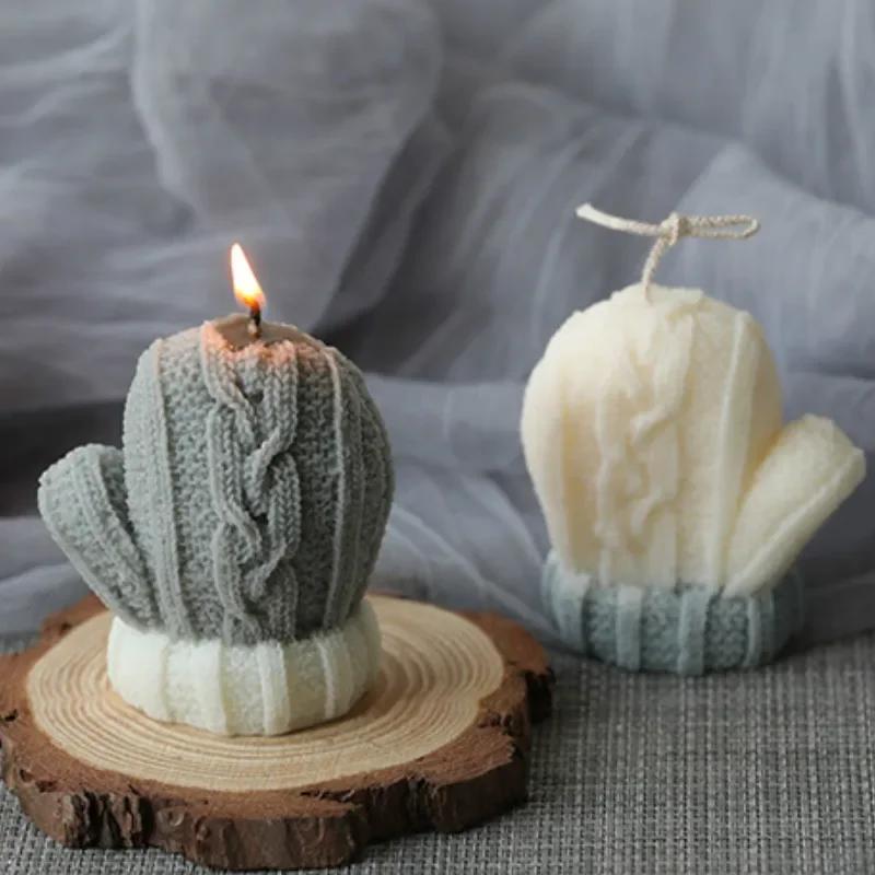 Weihnachten 3D Handschuhe Form Kerze Silikonformen zur Kerzen- Seifen- Aromatherapieherstellung Weihnachten Zuhause DIY Kerze Tischdekorationen