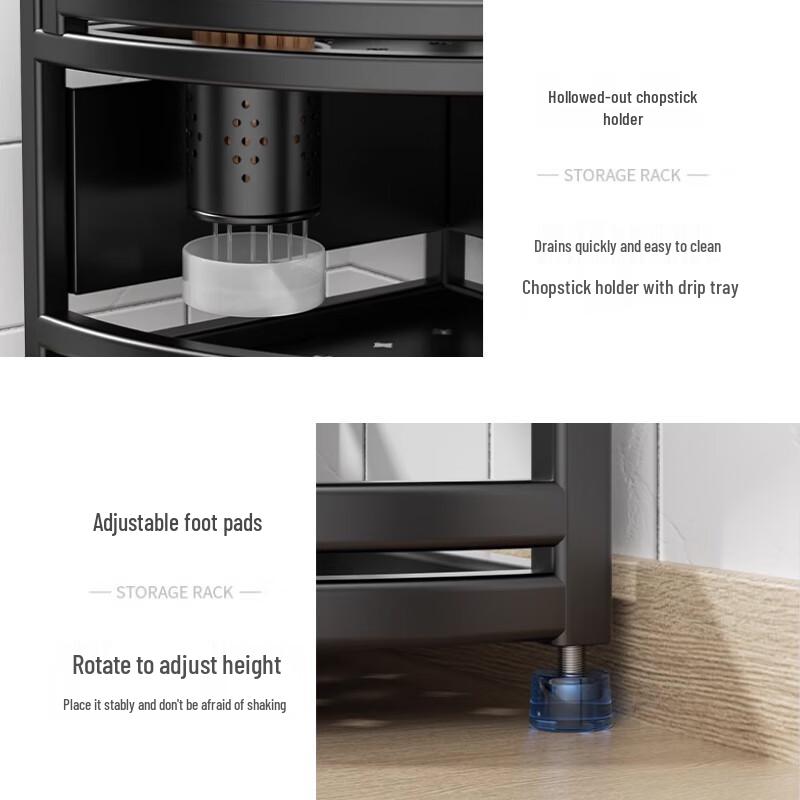 3-Tier Stainless Steel Kitchen Corner Storage Rack