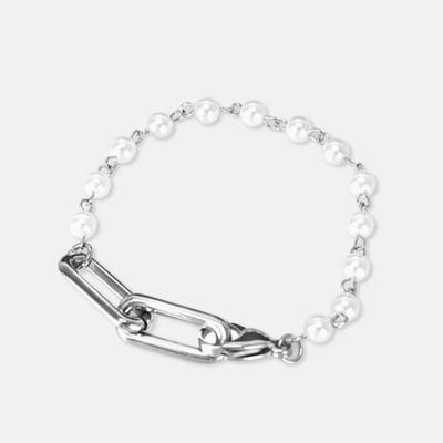 Bracelet 1COLOR Unisex Couple Silver Pearl Accessory 490ZIDA