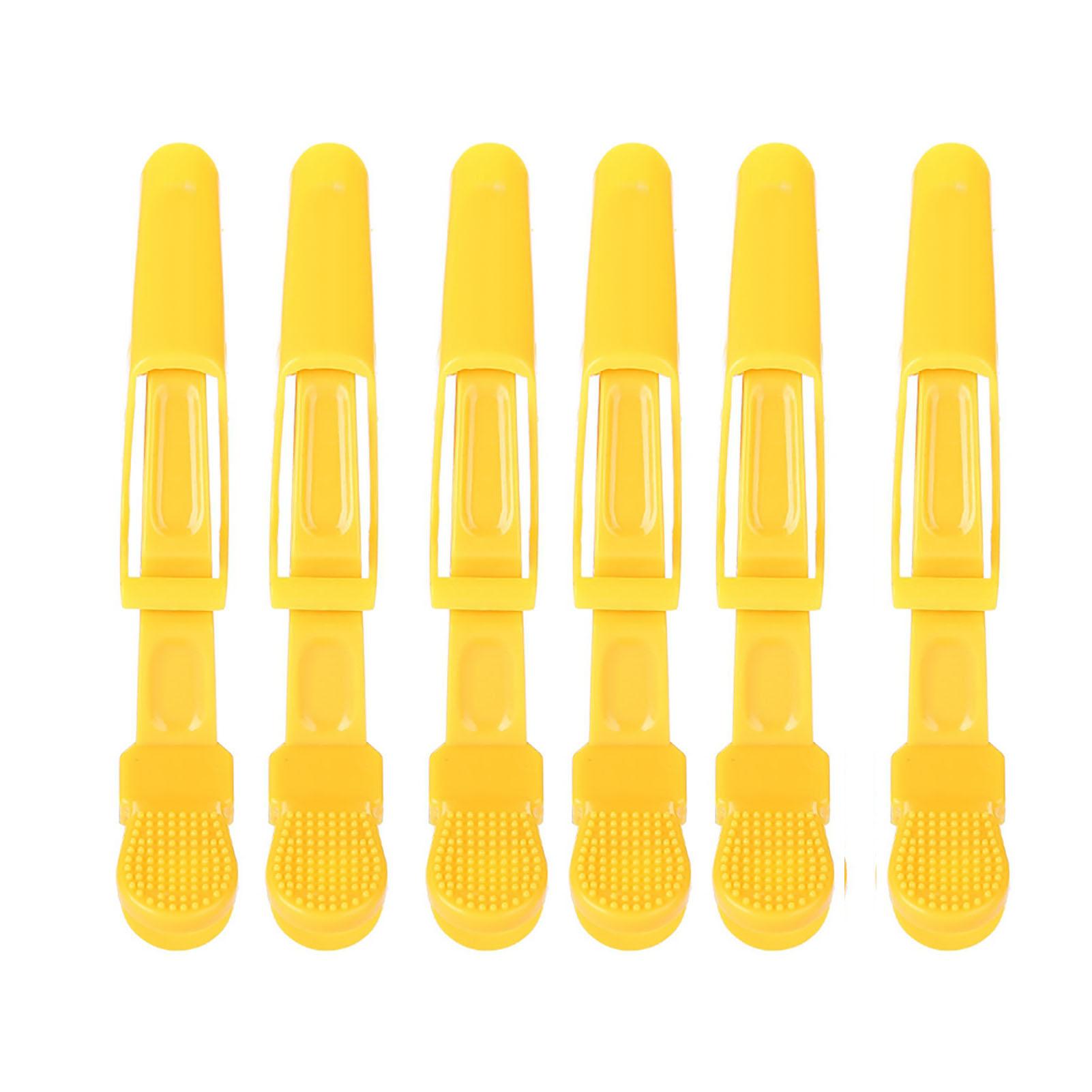 

6 шт. заколки для волос из крокодиловой кожи, противоскользящие, однозубчатые, парикмахерские, зажимы-коготь, желтые жёлтый