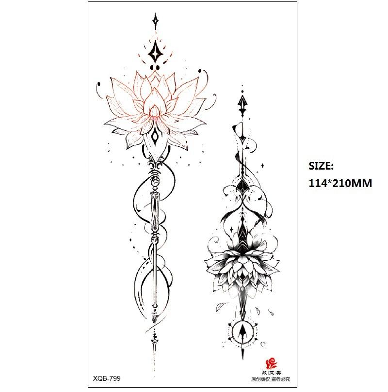 Emmy Black Series Butterfly Rose Flower Tattoo Sticker Set Water Transfer Paper