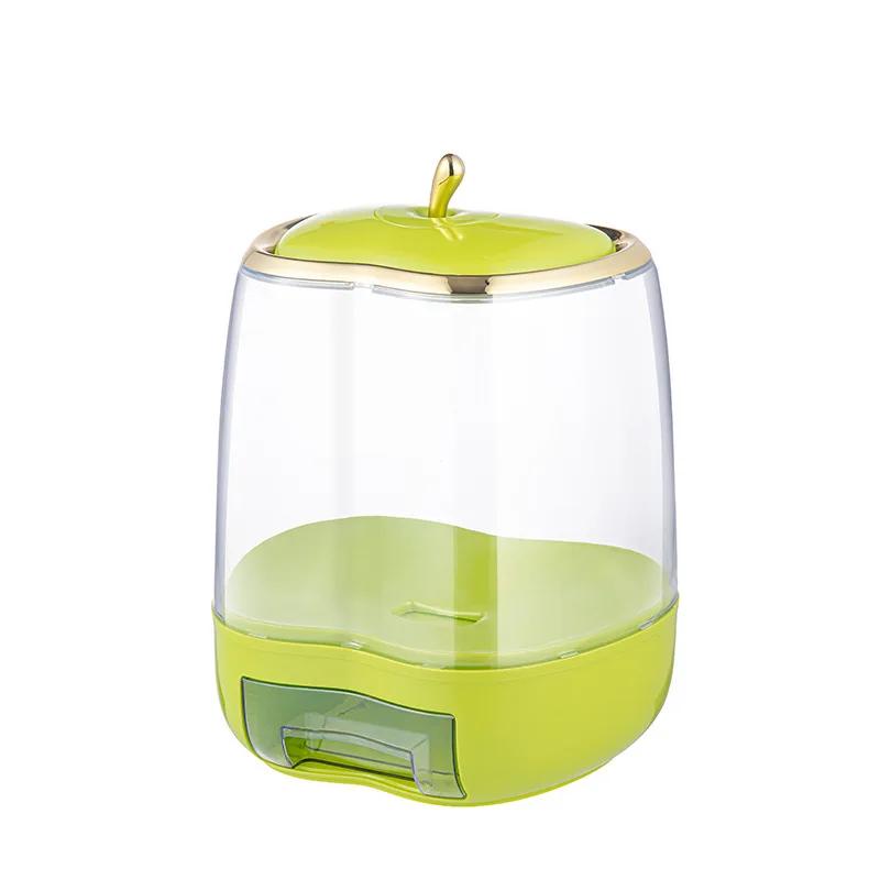 Grain Dispenser Grain Storage Box Transparent Moisture-proof Sealed Rice Jar Circular Kitchen Rice Bucket Insectproof Rice Tank