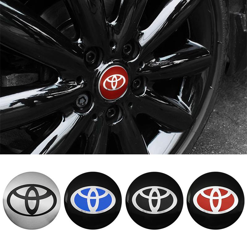 4 Stück 56+60mm Auto Radnaben-Plaketten Aufkleber Mittelkappen Felgenabdeckung Auto Zubehör Für Toyota Prado Yaris Hilux Verso Fortuner Supra