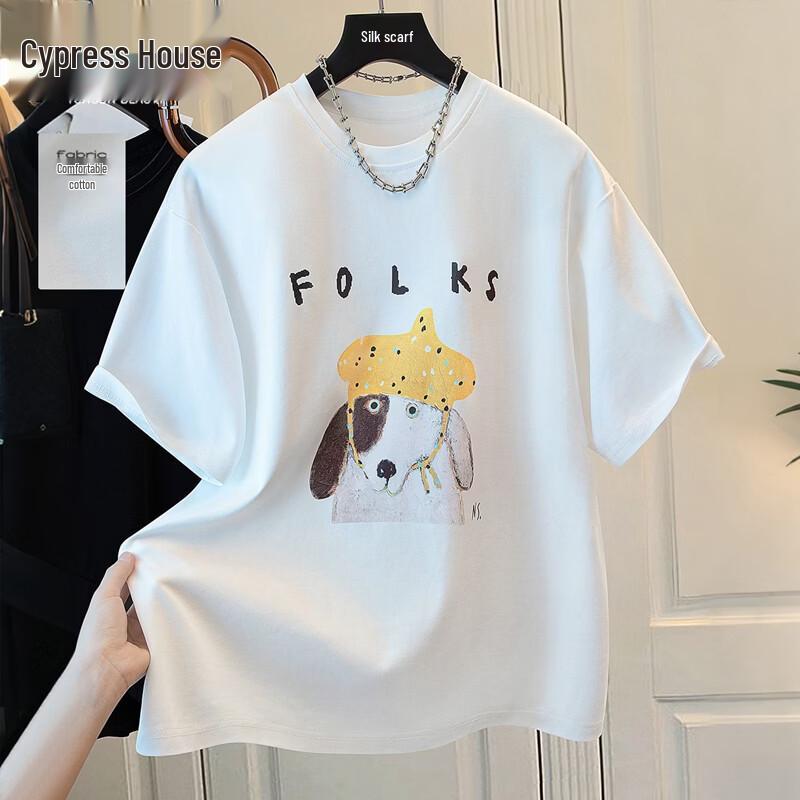 Women s Loose Fit Printed Round Neck T-Shirt L