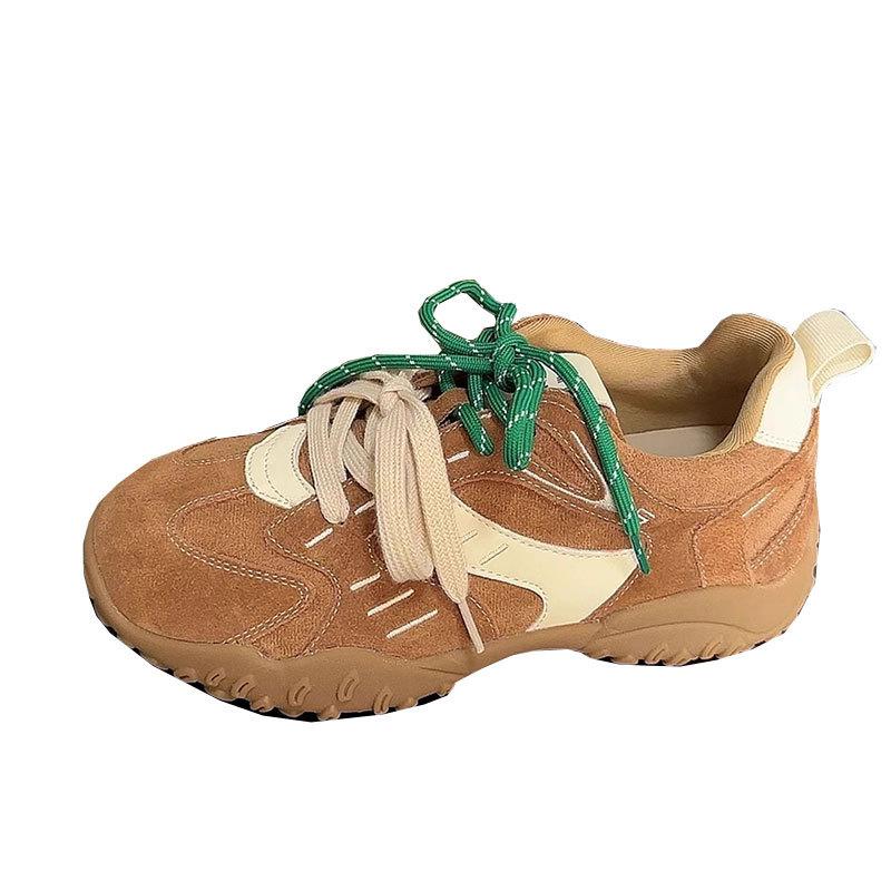 Tênis casuais esportivos versáteis de sola grossa com aumento interno, moda, novos de nicho retrô para treinamento moral feminino, primavera e outono