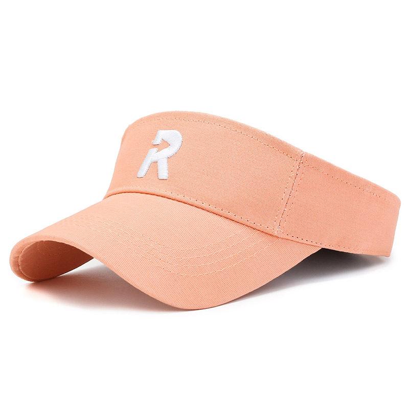 R Cotton Letter Hat Visor Cap Sun Protection Breathable Baseball Gifts Caps