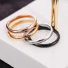 2MM Thin Rose Gold Anti-Allergy Smooth Simple Stainless Steel Wedding Rings for Women Charm  Valentine's Day Present