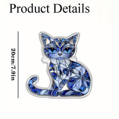 2D Acrylic Cat Sun Catcher, Perfect Animal-themed Decor for Home and Garden. A Great Gift for Cat Lovers.