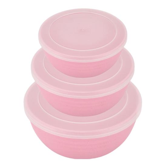 3Pcs/Set Cereal Bowls with Lid Lightweight BPA-Free Dinner Bowls for Noodles Rice Fruit Soup Dishwasher Microwave Safe Multifunctional Storage