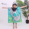 Children Bath Towel Cartoon Printing Kids Beadch Hooded Bath Wrap Poncho Quick-drying Super Absorbent Swimming Towel Windproof Wearable Towel Toddler