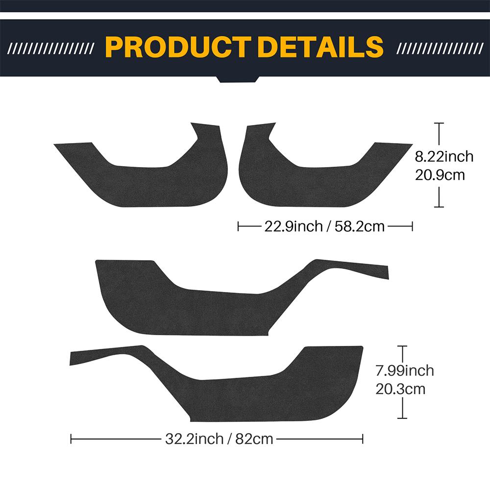 For Tesla Model 3 Highland 2024 Anti-Kick Mat Suede Leather Door Sticker Soil-Proof Children's Kick Pad Car Interior Protection