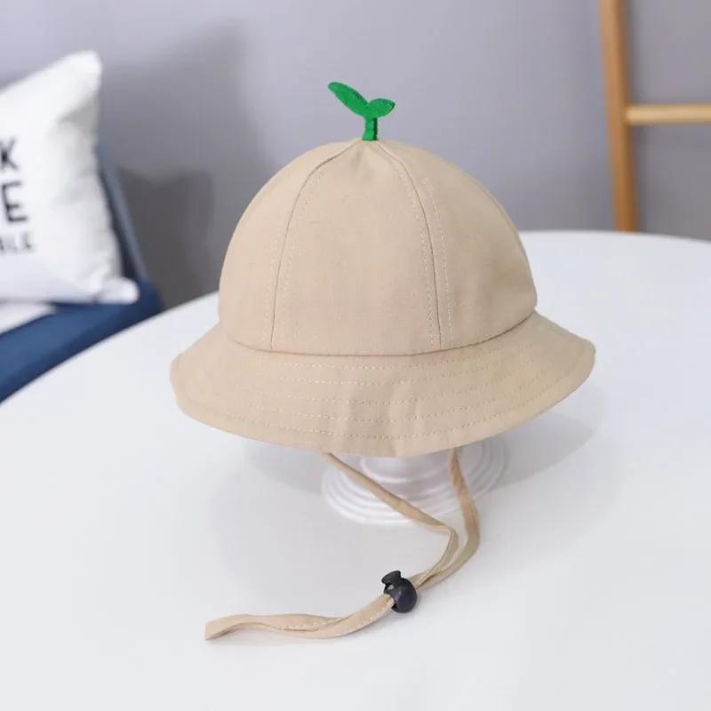 1-3Years Baby Sunshade Basin Cap Cute Little Grass Kids Fisherman Hats Solid Color Children Bucket Hat Boys Girls Outdoor Visors