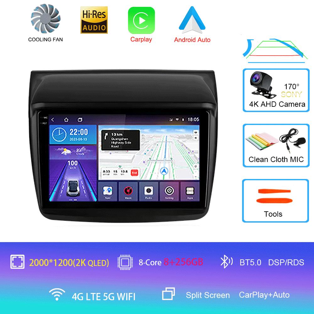 Car Radio Android 14 Carplay For Mitsubishi Pajero Sport 2 L200 Triton 2008 - 2016 Navigation Multimedia Player Stereo WiFi+4G