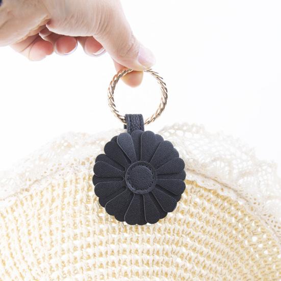 Yousheng Flower Magnetic Hat Clip Hands-Free Bag Backpack Handbag Luggage Hanging Faux Leather Cap Holder Vacation Traveling Essentials
