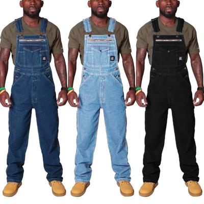 Men's Strappy Denim Overpants Work Pants