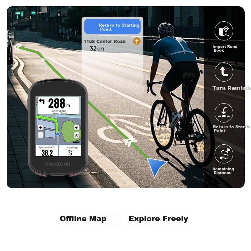 Avant700 Mountain And Road Bike Computer, GPS Smart Wireless Cycling Navigation, Obsidian Black