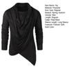 Herren Basic Oberteile Unifarben Langarm Pullover Locker Weich Atmungsaktiv Asymmetrischer Rollkragen Bequemes Herbsthemd Herren Alltagsbekleidung