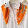 Women 100 Percent Mulberry Silk Multifunctional Square Neck Scarf For Spring Summer