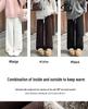 Women's High Waist Brown Velvet Corduroy Pants - Drape Wide Leg, Warm Lambswool Lining