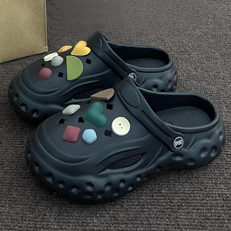 Fashion 2025 Fashion Charms Clog Shoes Outdoor Slides Women Street Slippers Thick Sole Cute Bow Summer Platform Sandals For Girls