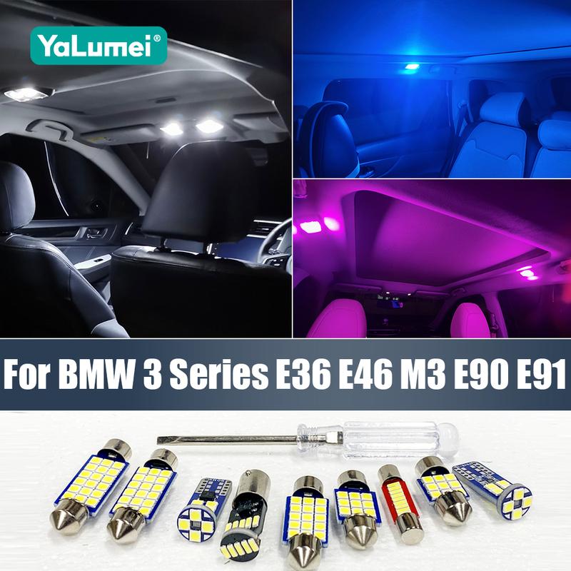 Car LED Bulbs For BMW 3 Series E36 E46 M3 E90 E91 Sedan Touring Interior Dome Reading Lamp Vanity Mirror Trunk Light Accessories