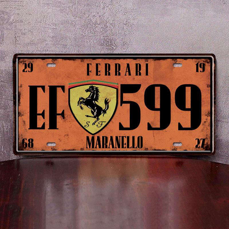 For Ferrari Metal Aluminum Sign Art Decoration Iron Painting Retro Style Bar Restaurant Garage Wall Creative Decor Accessories TH8