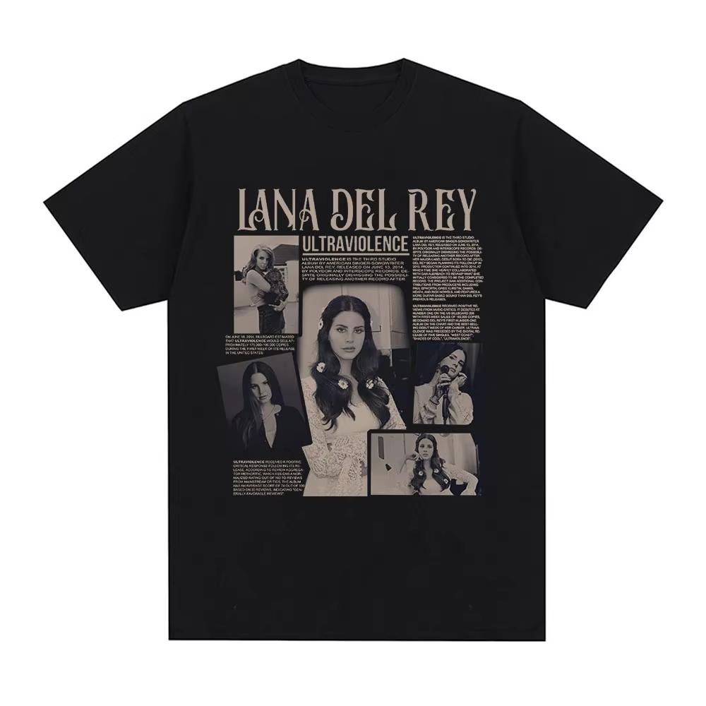 

Lana Del Rey T Shirt Ultraviolence Music Album T-shirts Men Women Vintage Short Sleeve Loose T Shirt Harajuku Streetwear S