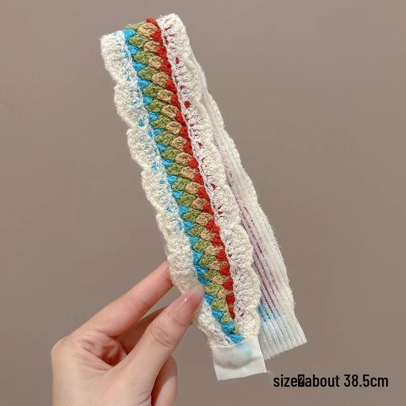 Francouzská květinová nemačkavá pletená čelenka pro ženy, kouzelná samolepka vlasový doplněk pro miminka a dospělé