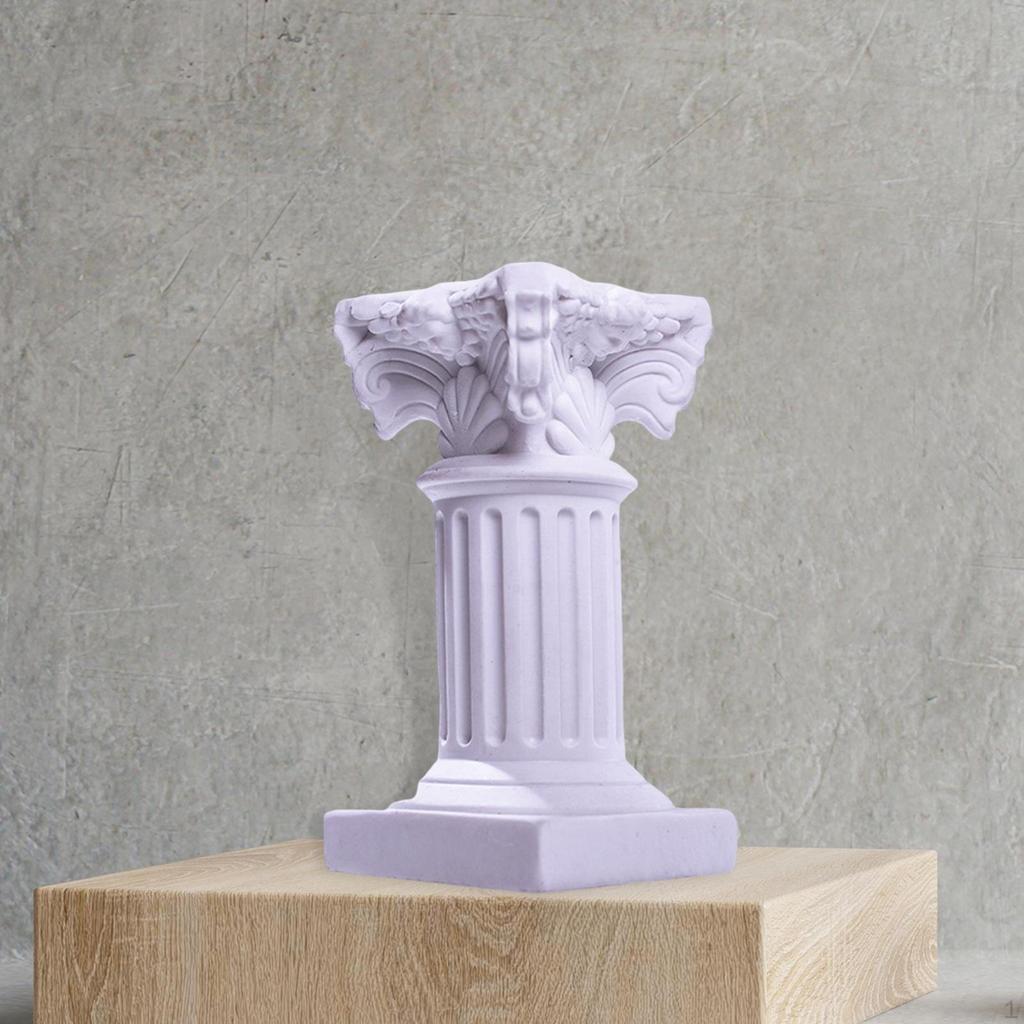 Miniature Roman Pillar Statue Pedestal Stand Candle Holder Greek Column Sculpture Figurine for