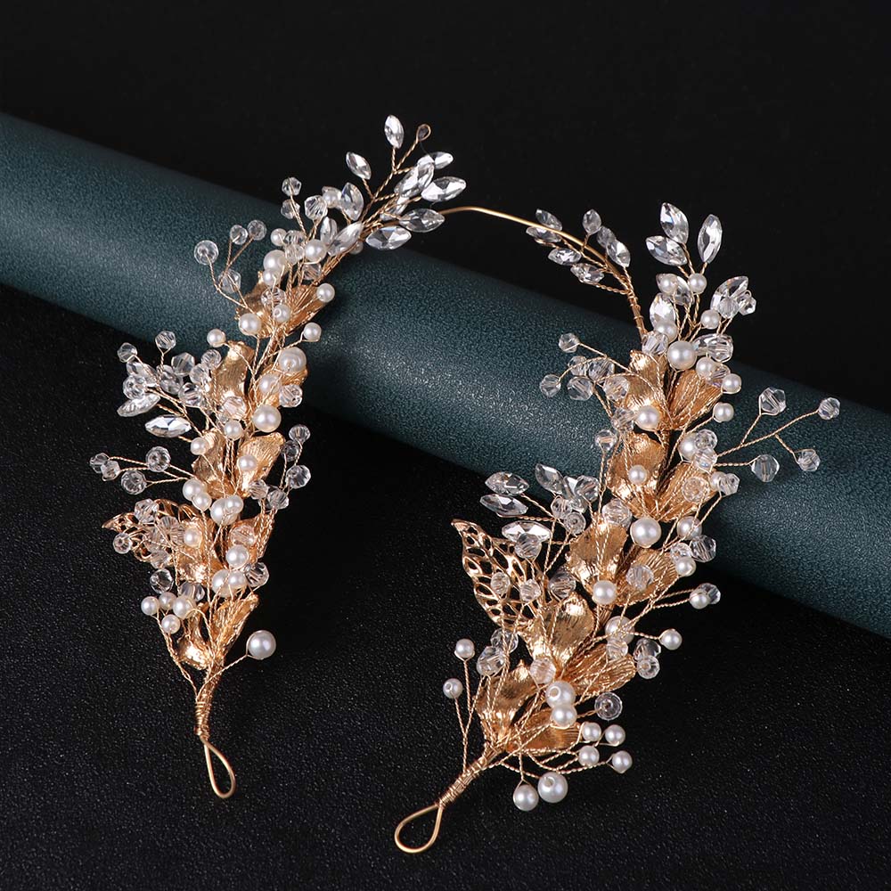 Flower Bride Wedding Tiaras Beaded Flower Headbands Romantic Bridal Headwear Princess