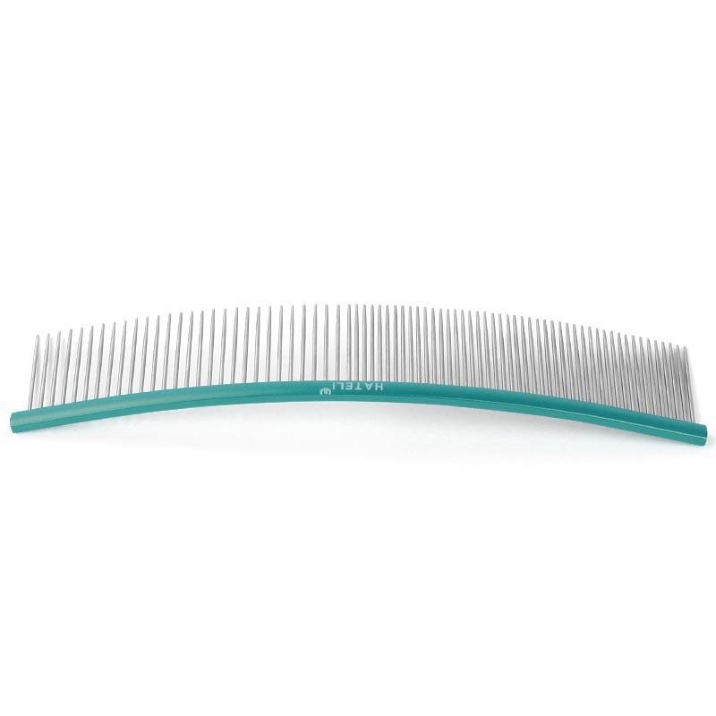Peigne de toilettage pour animaux de compagnie en forme de S pour chiens avec dents à double densité Conception incurvée Options de manche en acier inoxydable