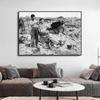 Vintage Black and White Cycling Surf Beach Photography Golf  Haircut Poster Print Women Eating Pasta Canvas Painting Home Decor