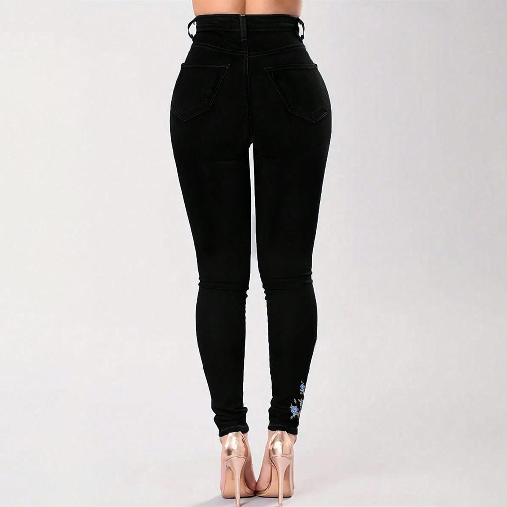 Women's Mid- Stretch Jeans With Pockets