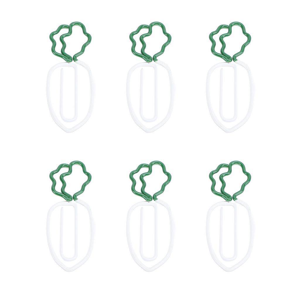 100Pcs Carrot Shape Paper Clips Bulk Cute Fun Colored Stainless Steel for Bookmarks Planner Office S
