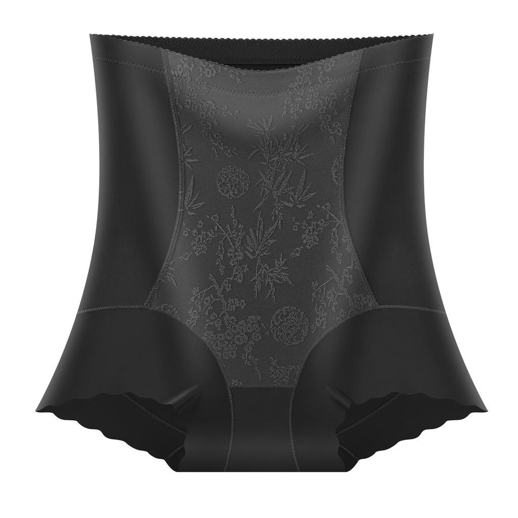 Women's National Style Relief Jacquard Lace Breathable Non Scar Shape Shaped High Waist Belly Lift Hip Flat Angle Underwear