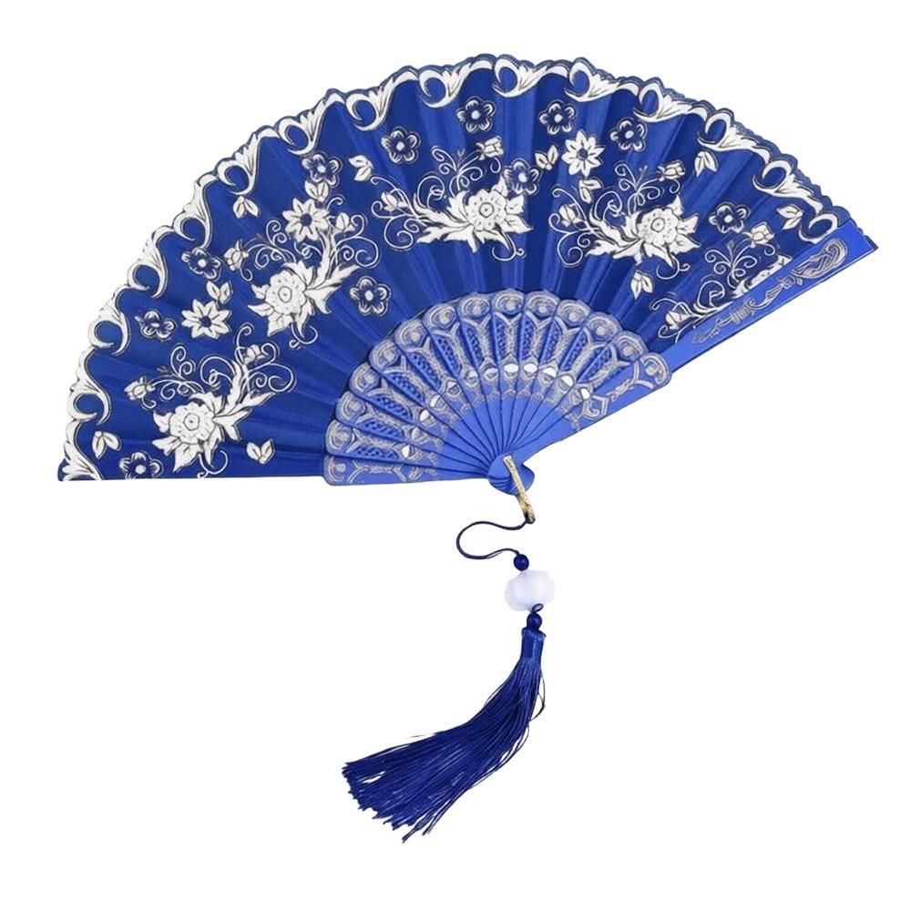 with Tassel Chinese Style Fan Flower Carving Dance Hand Fan Home Decoration
