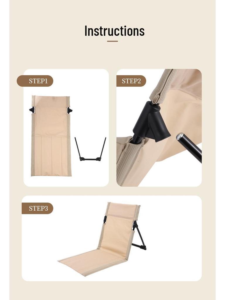 Tragbarer Faltbarer Outdoor-Stuhl mit Rückenlehne - Ideal für Camping, Rasen und Strand