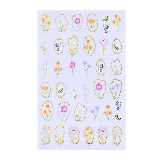 Floral Nail Art Stickers Self-adhesive Spring Summer Flower Pattern Women Manicure Decoration Decals Home Salon DIY Nail Supplies